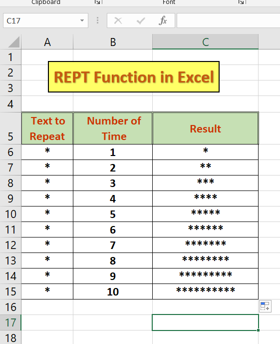 How to use REPT Function in Excel